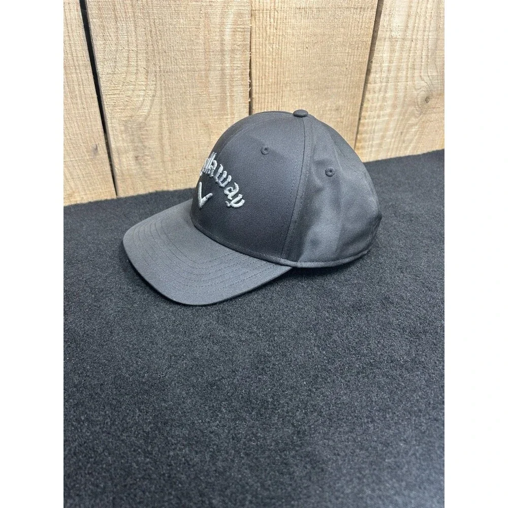 Callaway Golf Embroidered Black/Gray Snapback Adjustable Hat/Cap Clean